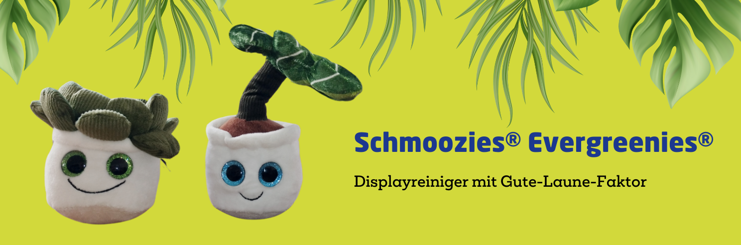 Schmoozies Evergreenies Displayreiniger Banner
