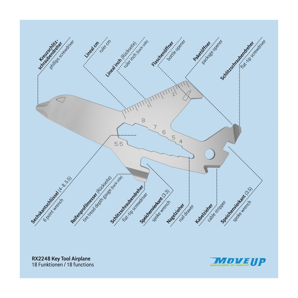 Geschenkartikel: ROMINOX® Key Tool Airplane / Flugzeug (18 Funktionen) im Motiv-Mäppchen Super Dad Geschenkartikel: ROMINOX® Key Tool Airplane / Flugzeug (18 Funktionen) im Motiv-Mäppchen Super Dad