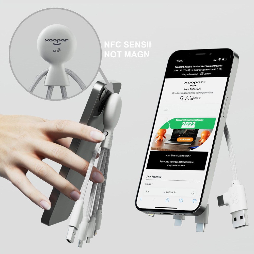 2099 | Xoopar Mr. Bio Smart Charging cable with NFC 2099 | Xoopar Mr. Bio Smart Charging cable with NFC