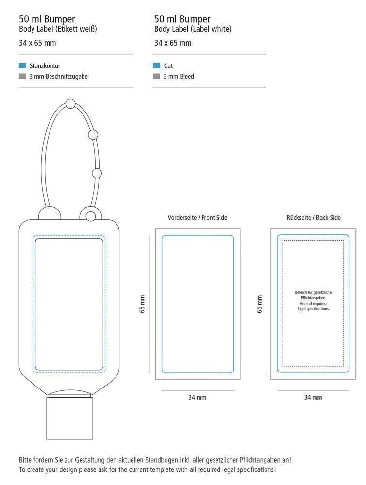 Sonnenmilch LSF 50 (sens.), 50 ml Bumper (frost), Body Label (R-PET)