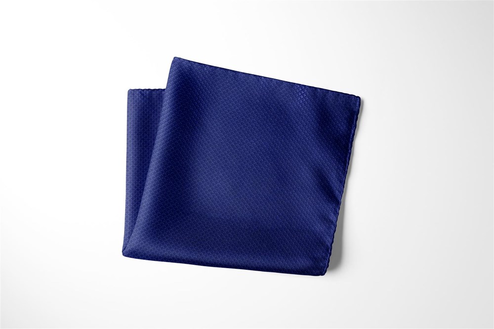 Herren Einstecktuch mit Karo Design , Einstecktücher in Größe 30 x 30 - 100% Mikrofaser -  royalblau