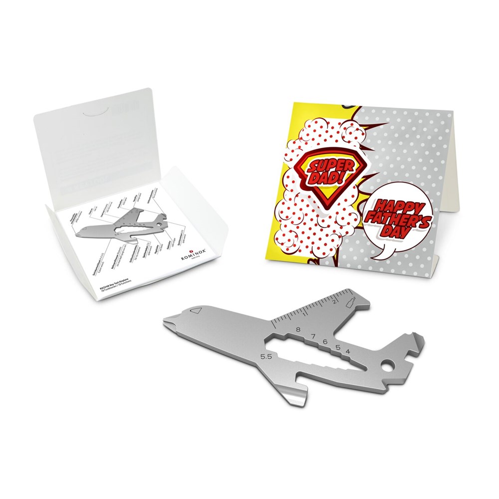 Geschenkartikel: ROMINOX® Key Tool Airplane / Flugzeug (18 Funktionen) im Motiv-Mäppchen Super Dad Geschenkartikel: ROMINOX® Key Tool Airplane / Flugzeug (18 Funktionen) im Motiv-Mäppchen Super Dad