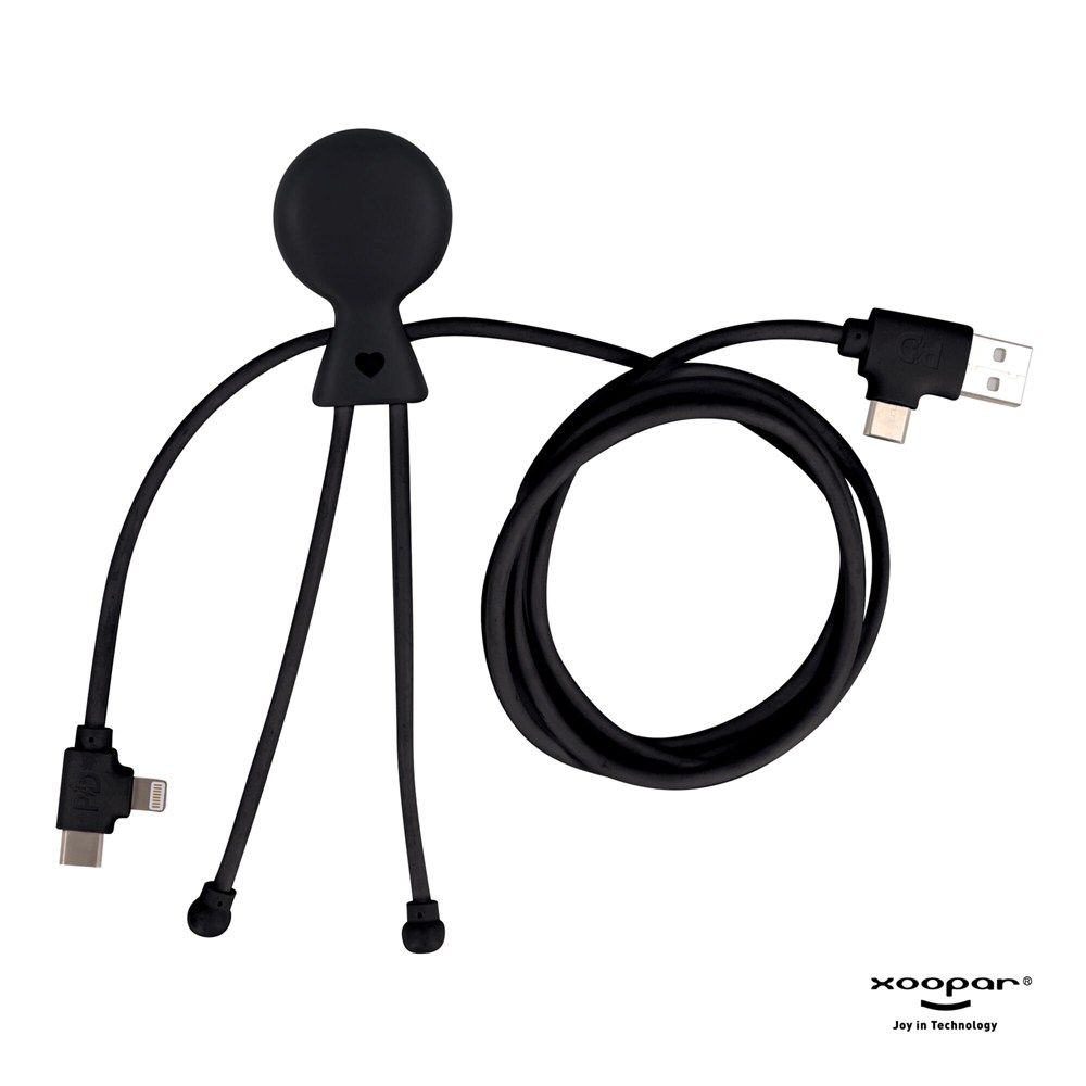 2089 | Xoopar Mr. Bio Long Power Delivery Cable with data transfer - schwarz