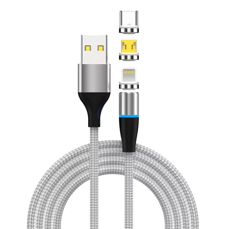 3 in1 Cable "Magnetic Fastcharge + Data" - Silber