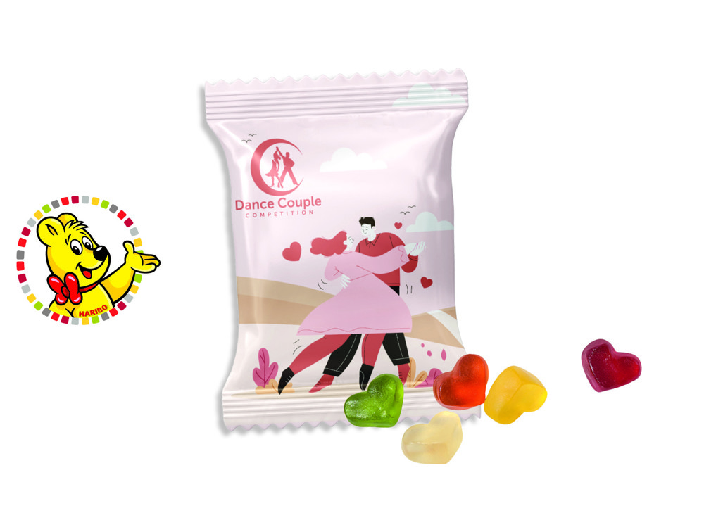 HARIBO Standardformen Werbetüte 15 g  ,  Inhalt:  HARIBO Herzen sortenrein