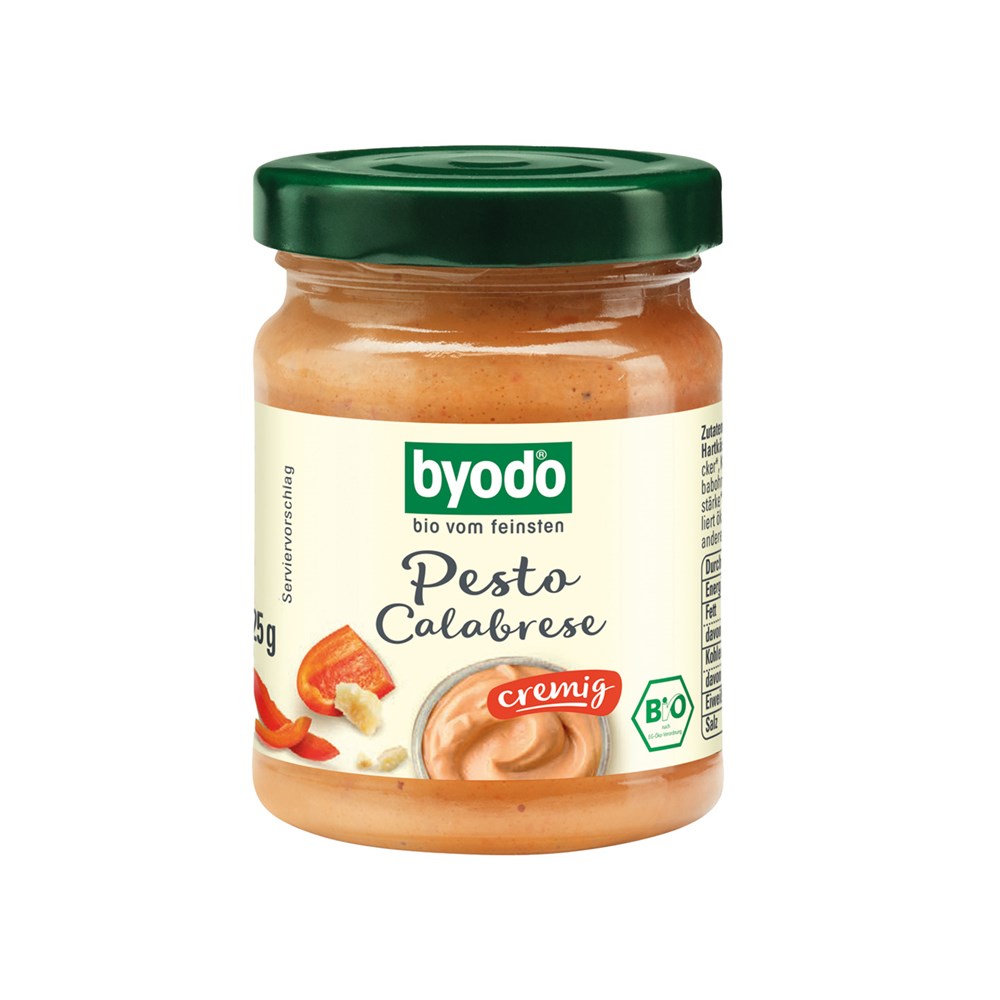 BIO Pesto im Werbekarton 125 g , Inhalt: BIO Pesto Calabrese