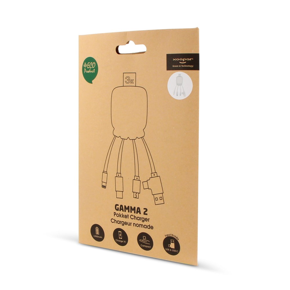3192 | Xoopar Octopus Gamma 2 Powerbank with Bio Charging cable 3000mAh 