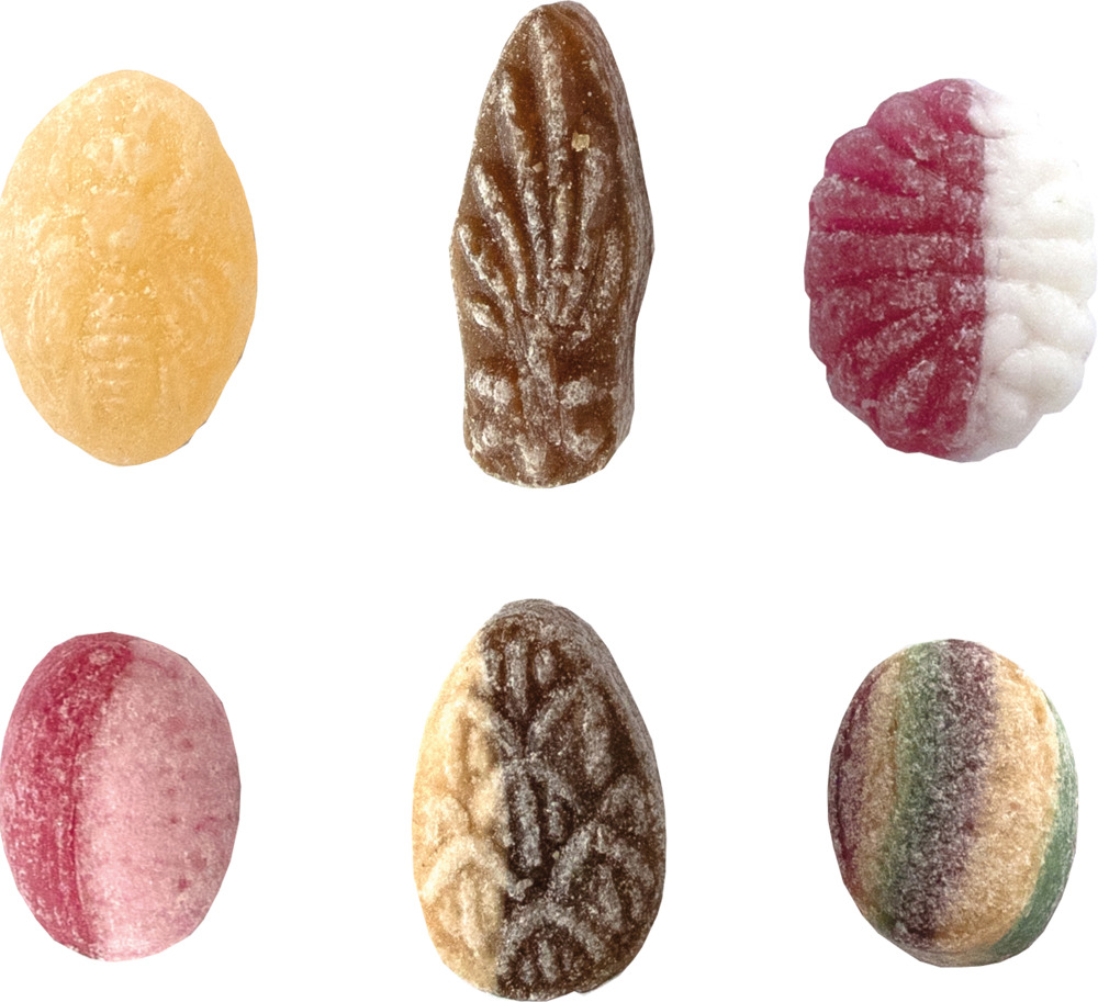 Beutelschachtel mit Weihnachtsbonbons 60 g  ,  Inhalt:  Bonbon Apfelstrudel